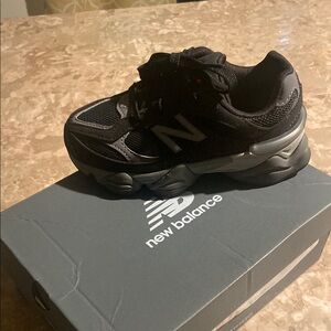 New Balance Kids Black and Gray Sneakers